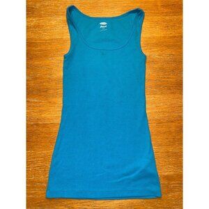 Womens Old Navy Fitted Ribbed Tank Top Blue Size Small